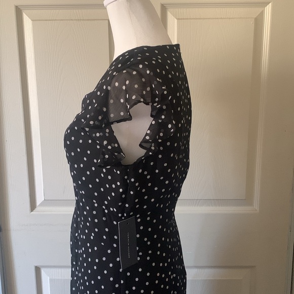 TOMMY HILFIGER Elegant Women White and Black Chiffon Polka Dot Dress, Size 4 - Picture 8 of 15